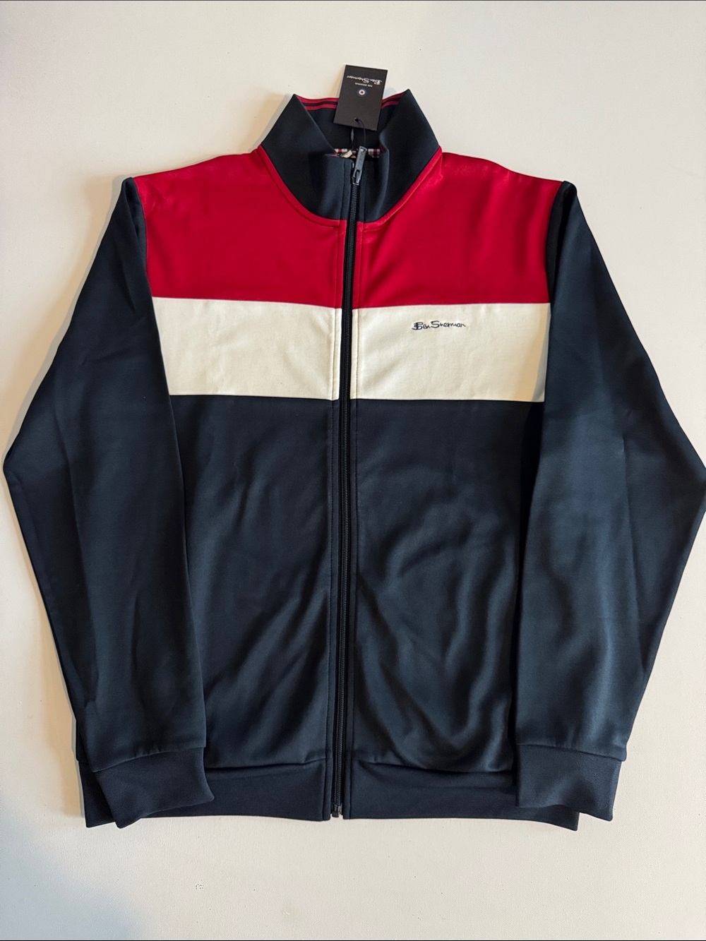 Ben Sherman Red, White & Black Colorblocked Track Jacket